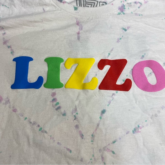 Official LIZZO Merch Tie Dye Rainbow Bubble Letters U R Special Medium T Shirt - Picture 10 of 11